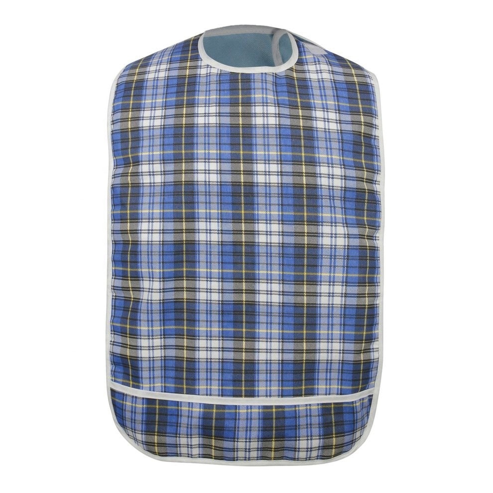 Washable Plaid Adult Bibs