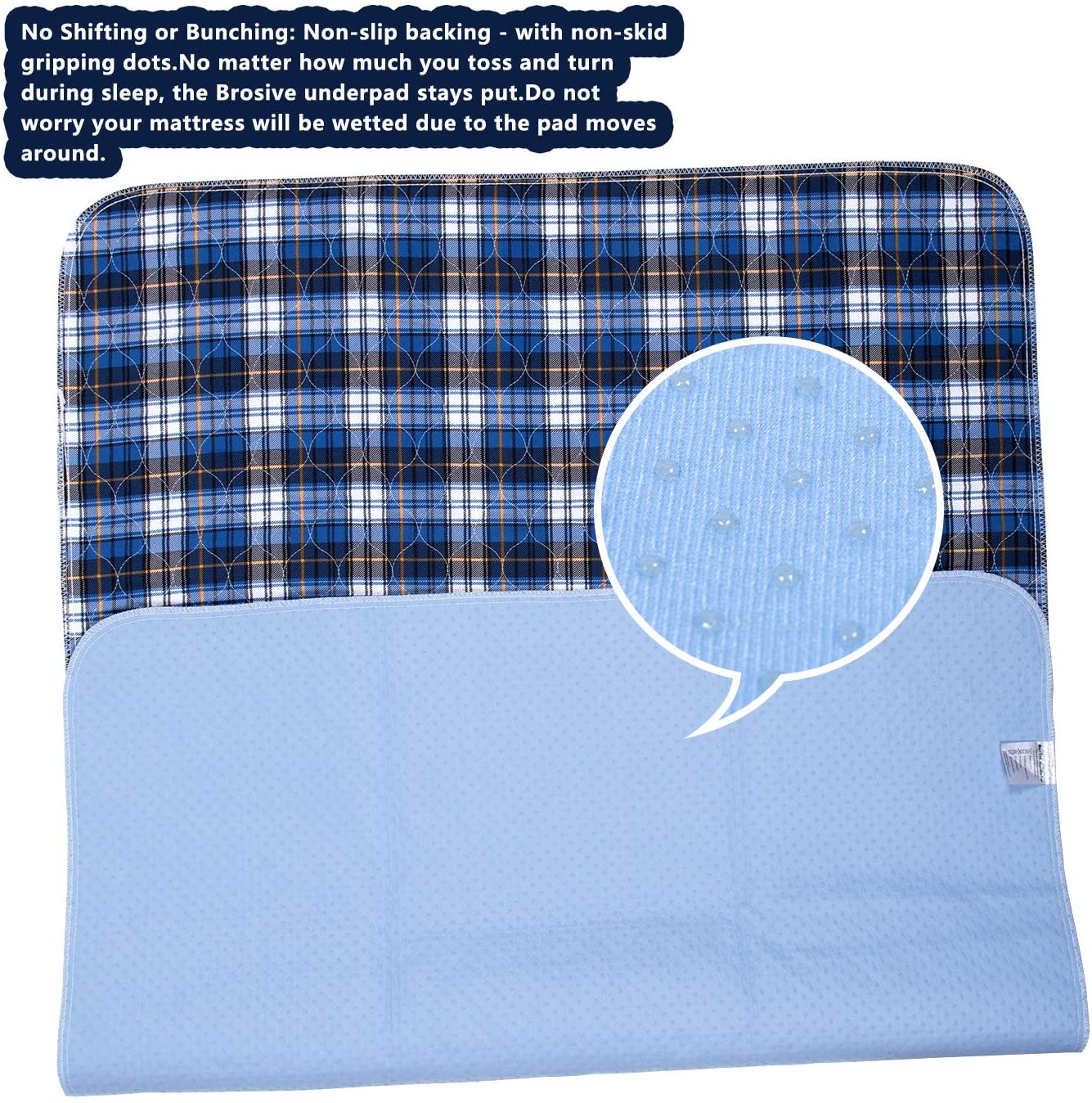 Plaid Washable Bed Underpads