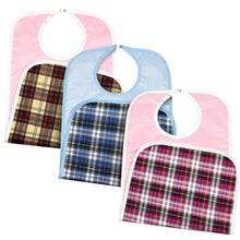 Load image into Gallery viewer, Washable Plaid Adult Bibs
