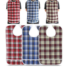 Load image into Gallery viewer, Washable Plaid Adult Bibs
