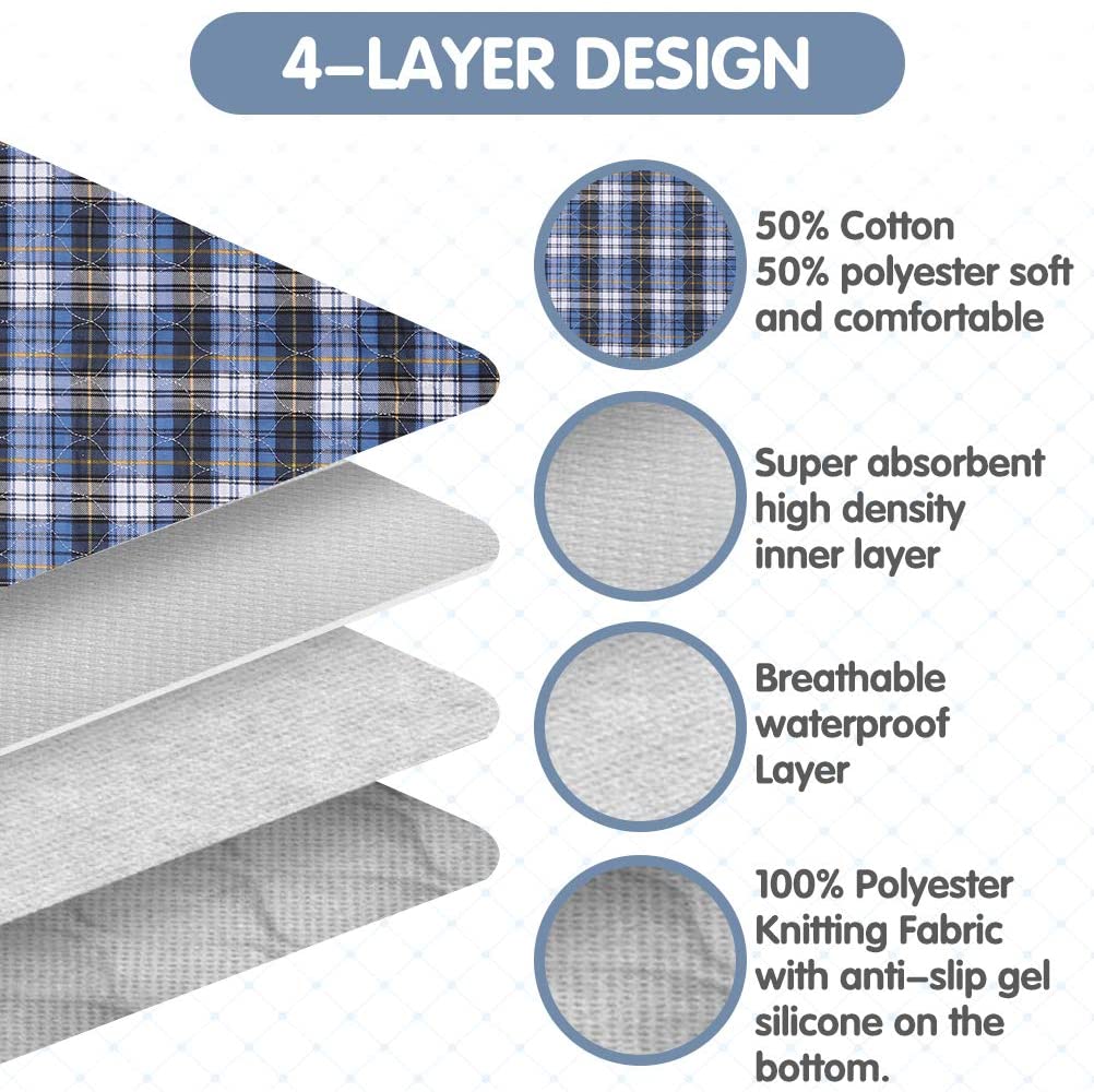 4-Layer Plaid Pet Training Pads