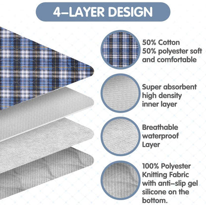 4-Layer Plaid Pet Training Pads