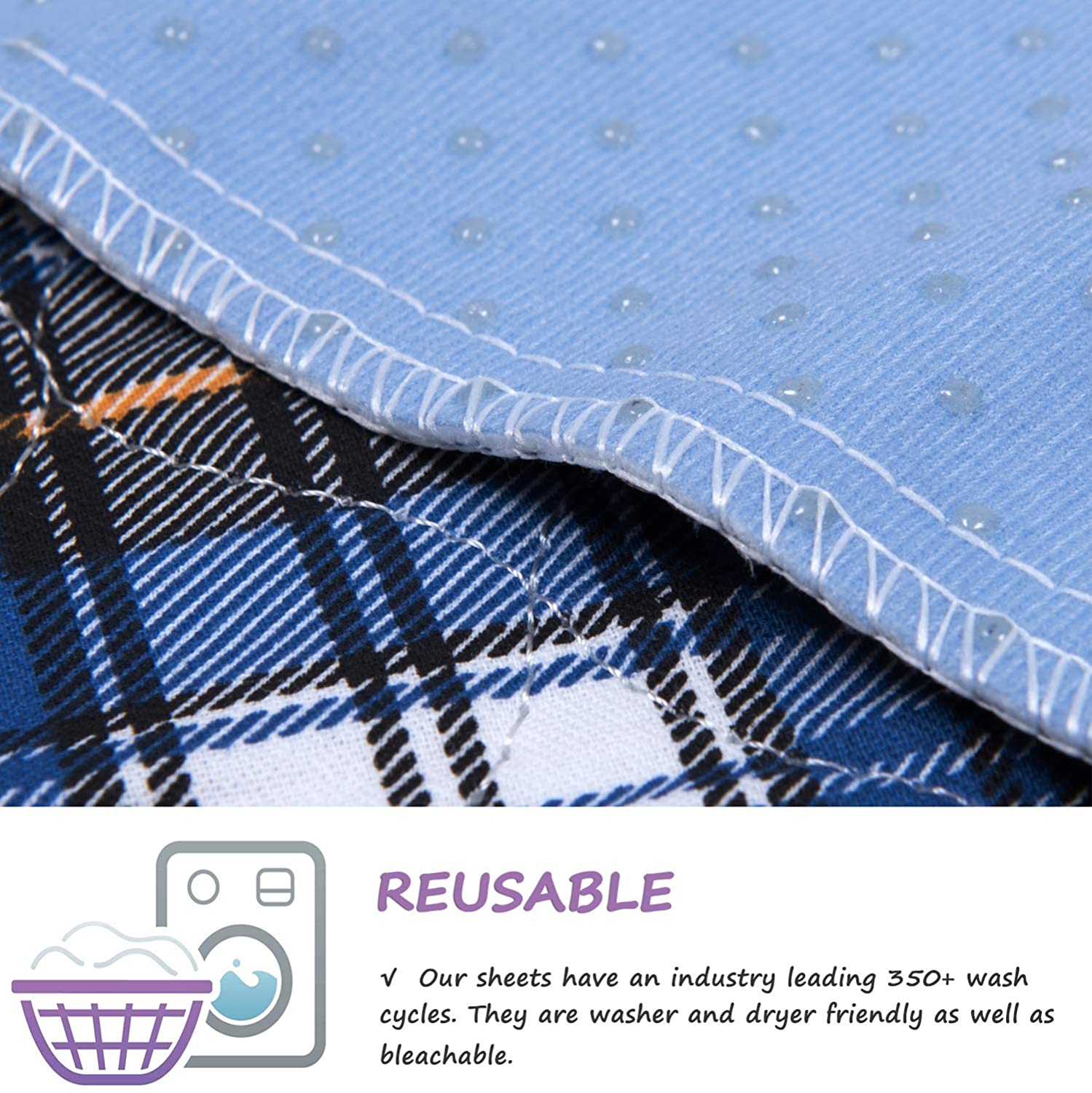 Plaid Washable Bed Underpads