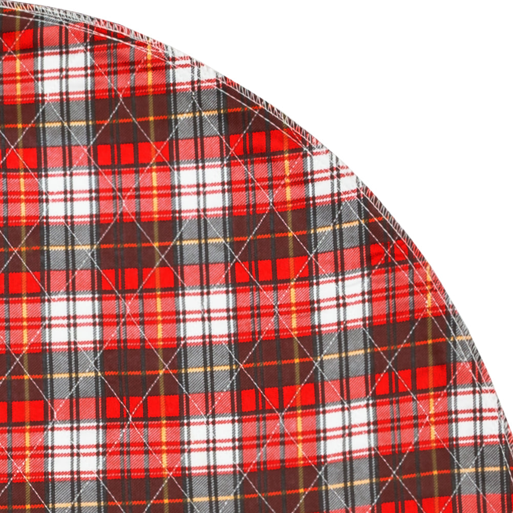 Red Plaid Round Puppy Pads