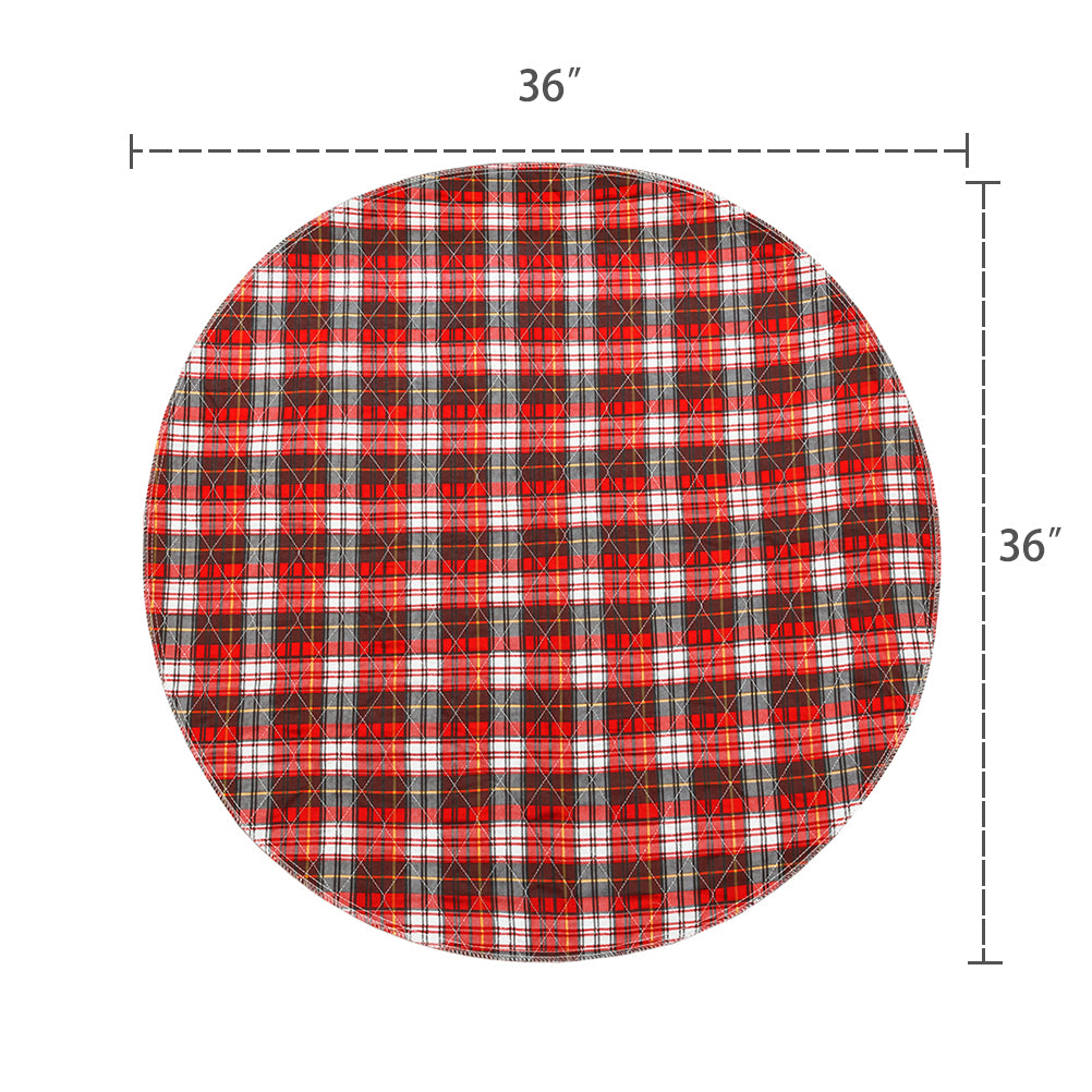 Red Plaid Round Puppy Pads