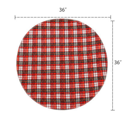 Red Plaid Round Puppy Pads