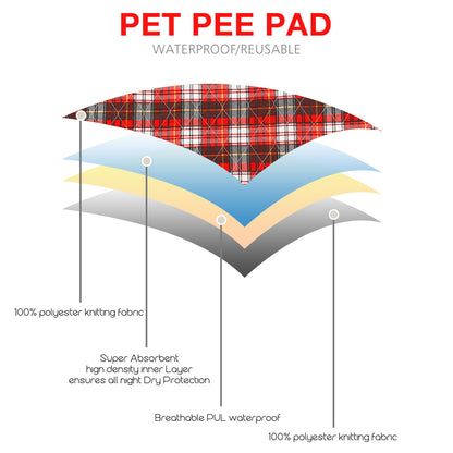 Red Plaid Round Puppy Pads