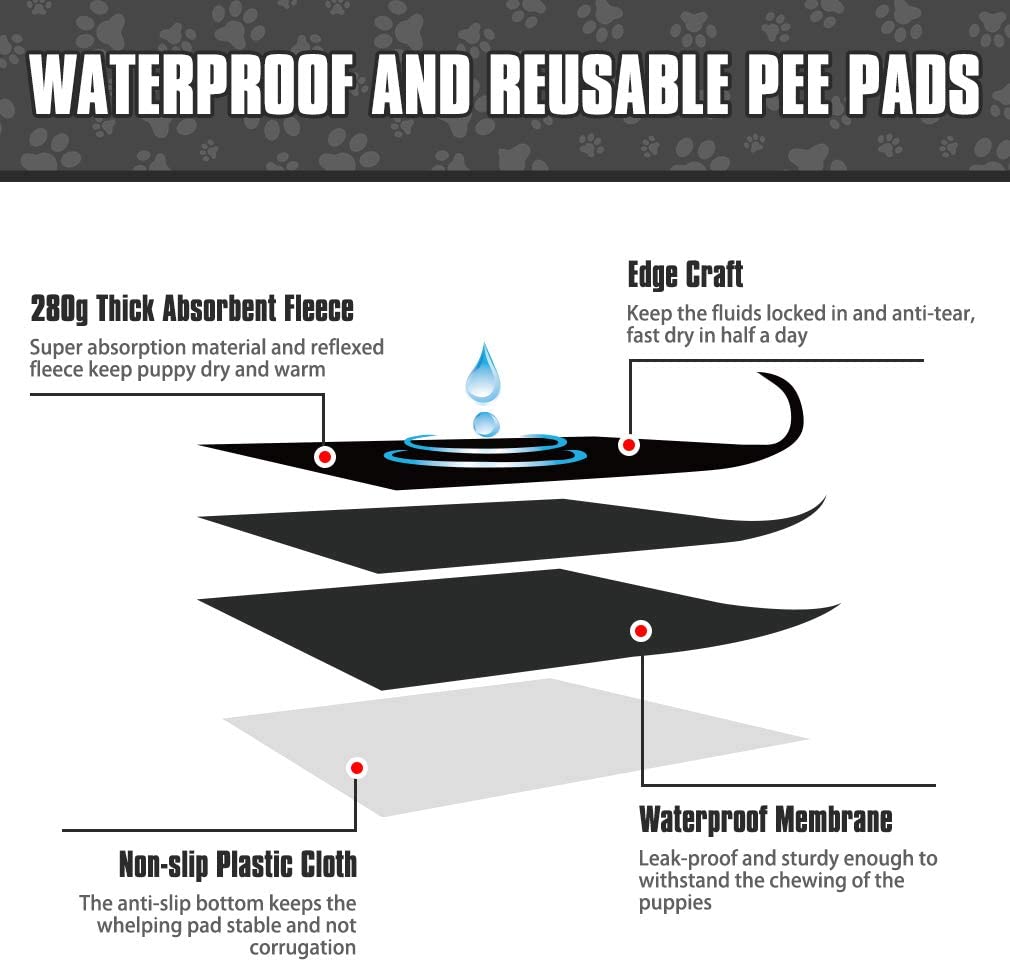 Washable Fleece Pet Pee Pads