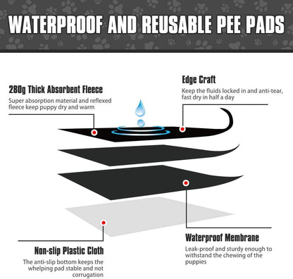 Washable Fleece Pet Pee Pads